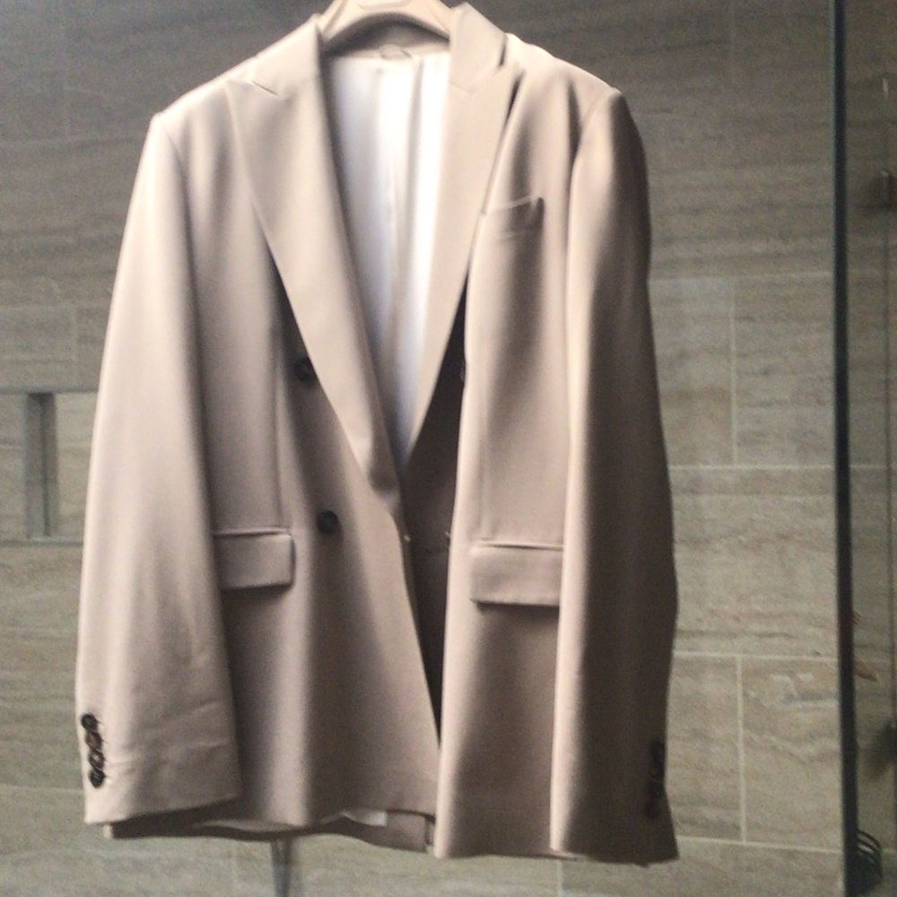 Brunello Cucinelli Beige Double-Breasted Blazer
